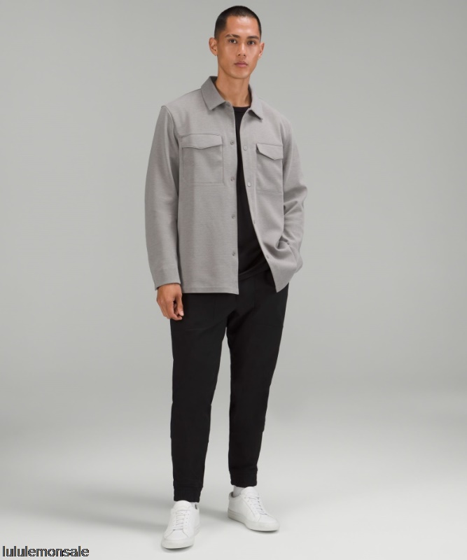 Lululemon Verkauf DELULU625 | Lululemon Deutschland Überhemd Aus Möwengrauem Gridliner-Fleece